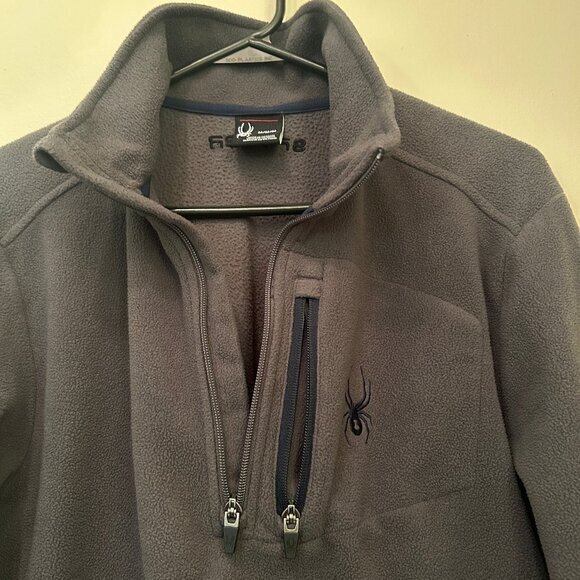 Spyder Men's Transport 1/4 Zip Pullover Sweatshirt--gray fleece sz M - Picture 9 of 16